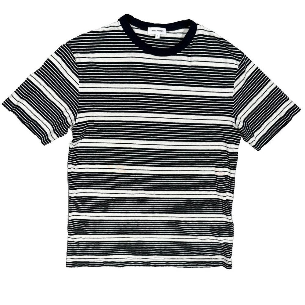 Norse Projects Cotton Linen T-Shirt Short Sleeve Striped Crewneck XS
